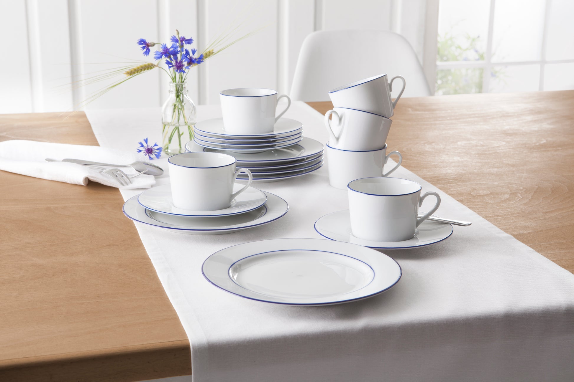Blaurand Kaffeeservice 18-teilig