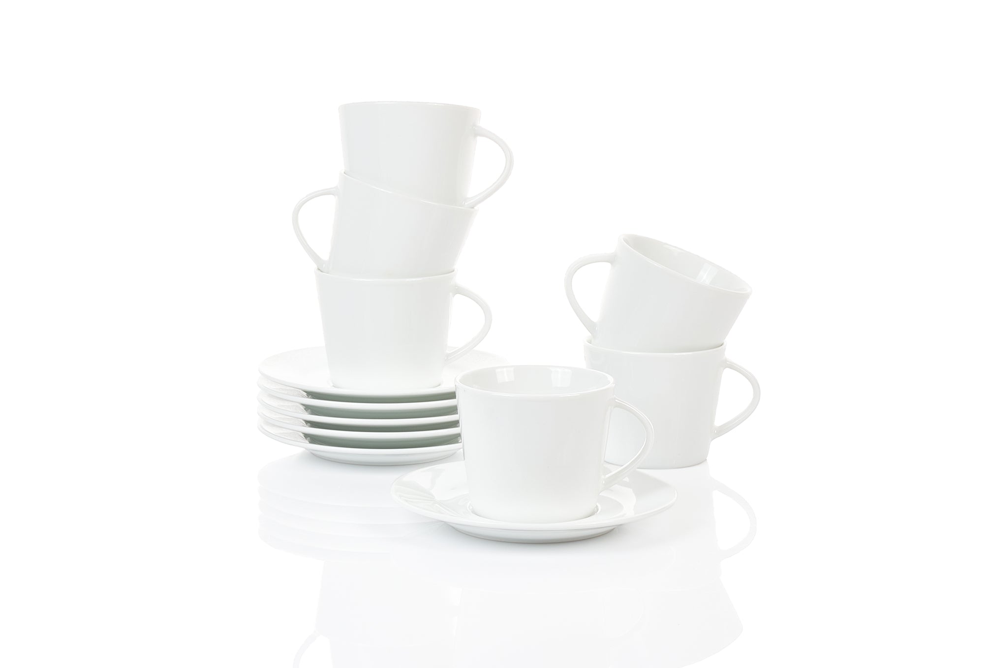 Classico 6er Set Kaffeetassen 0,20L mit Untertassen