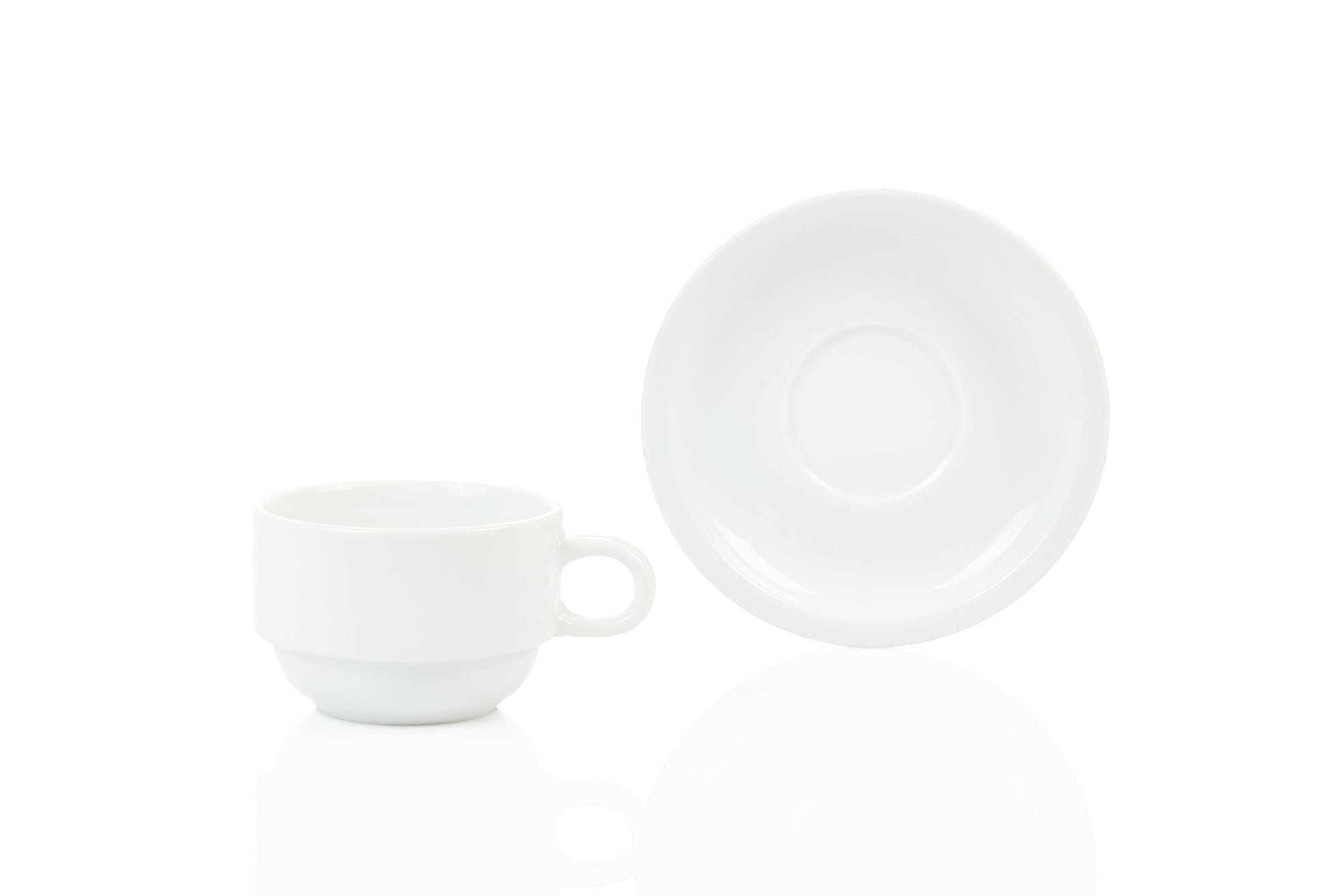 Classico 6er Set Kaffeetassen stapelbar 0,20L mit Untertassen