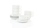 Classico 6er Set Cappuccinotassen stapelbar 0,30L mit Untertassen