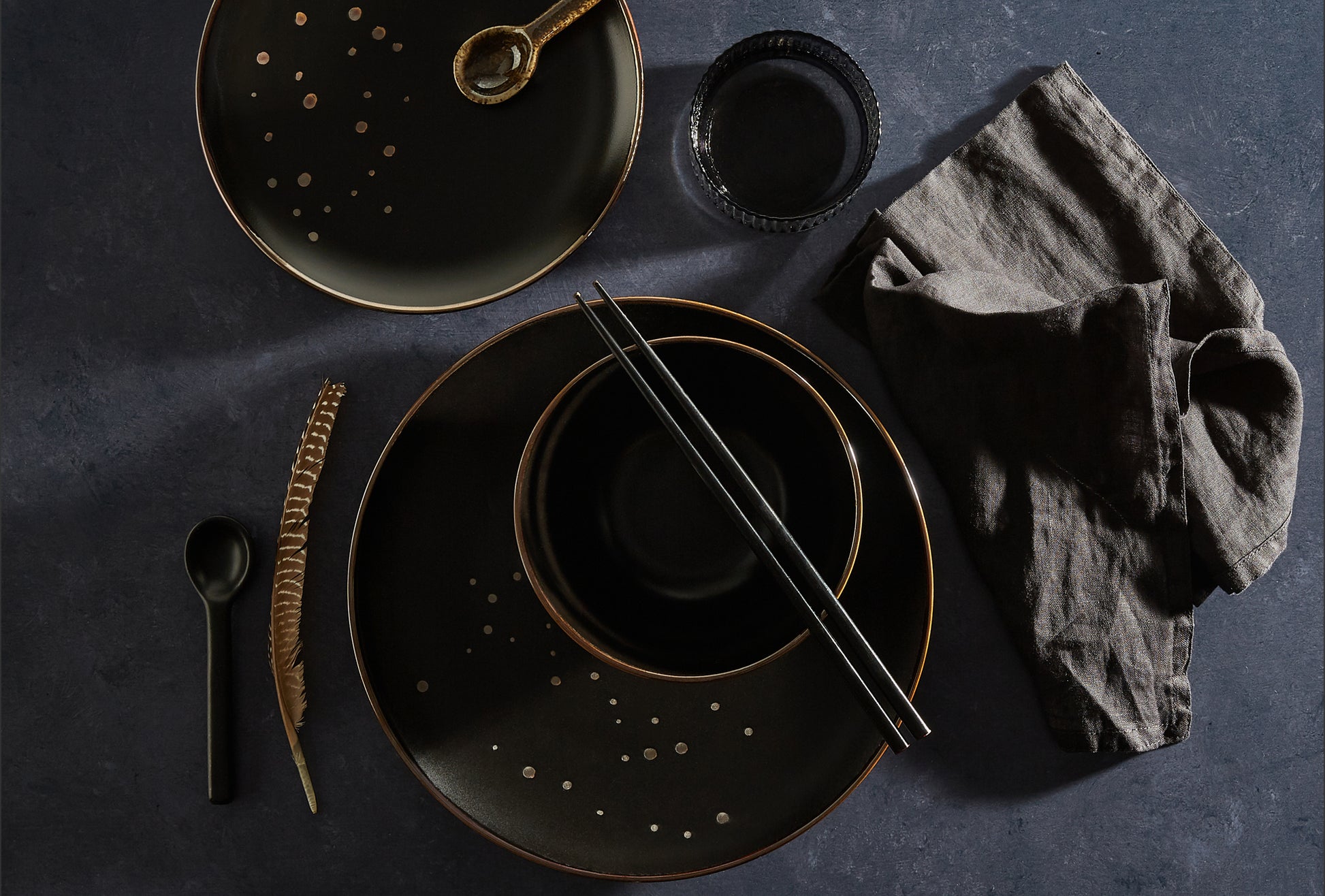 Ebony & Gold Kombiservice 12-teilig
