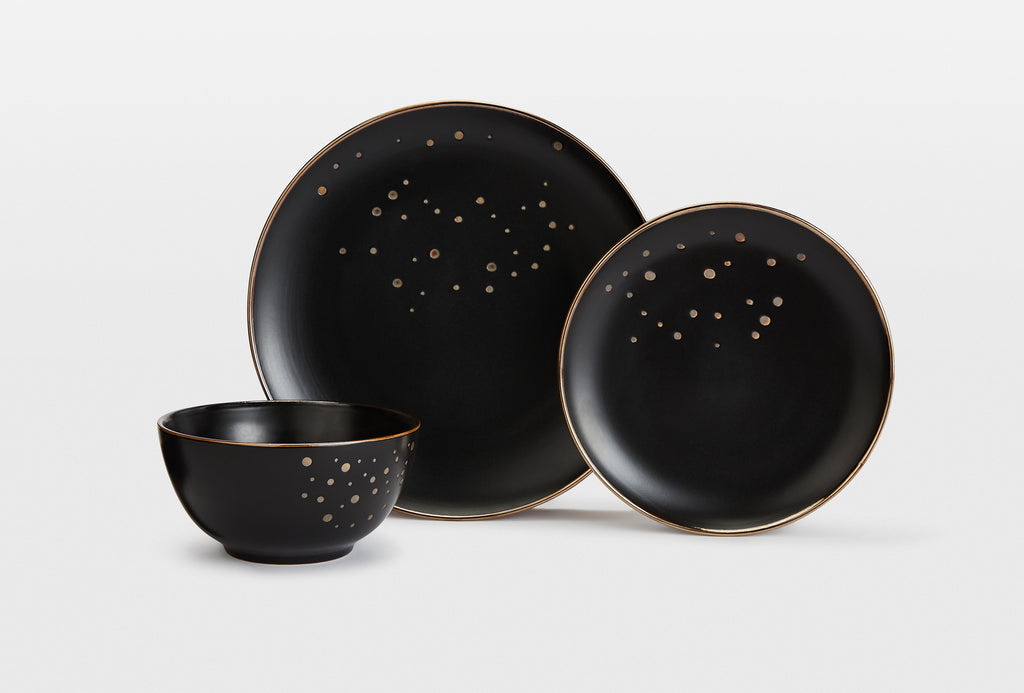 Ebony & Gold Kombiservice 36-teilig