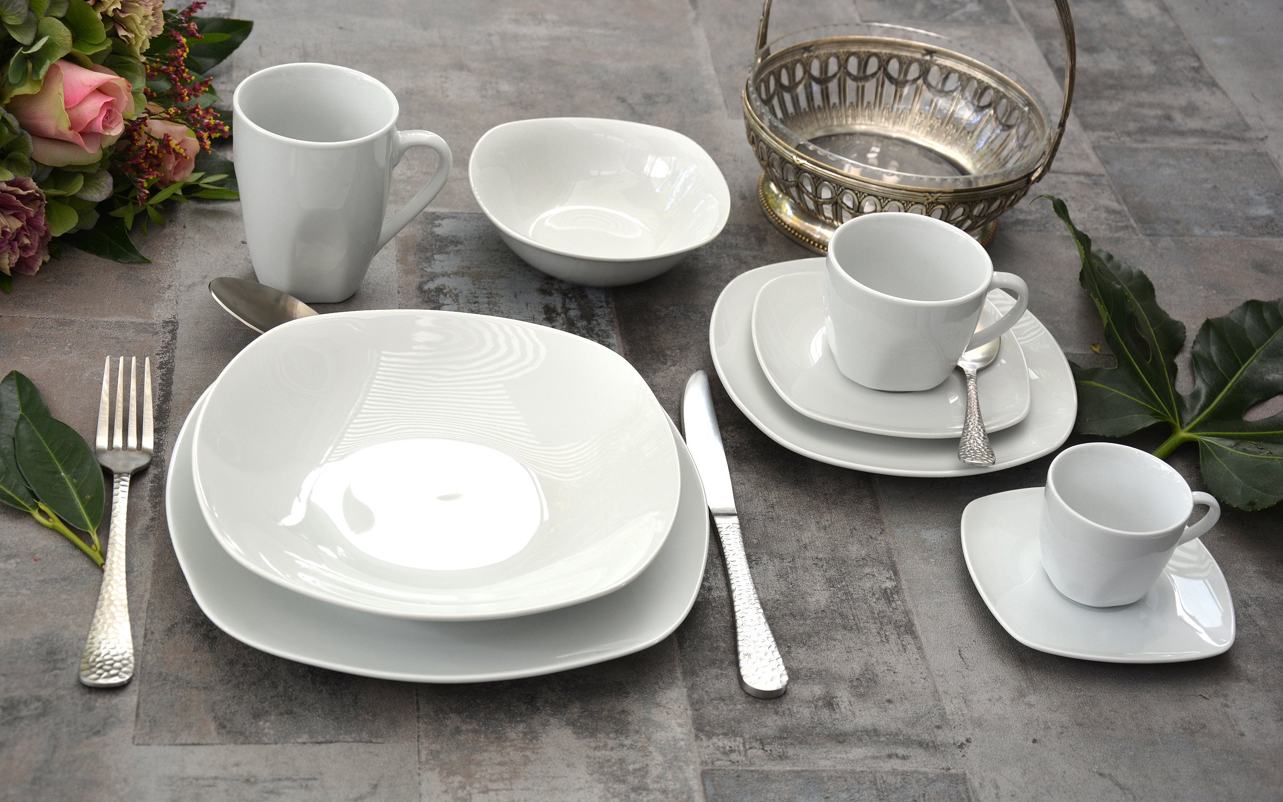 Kombiservice weiß 62-teilig