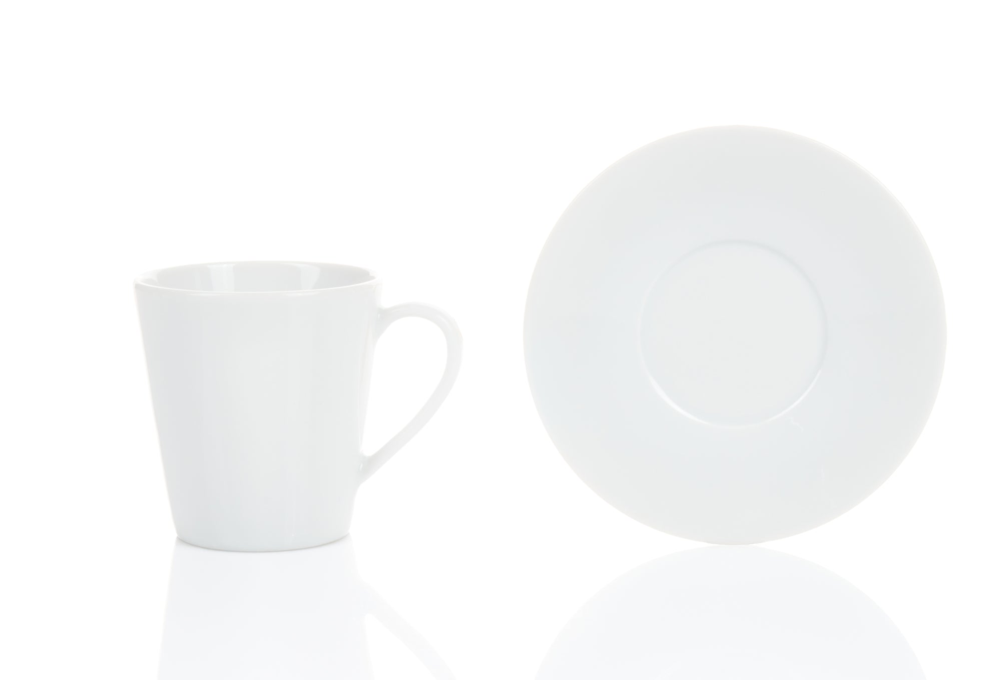 Kaffeebecher konisch 0,25L mit Untertasse