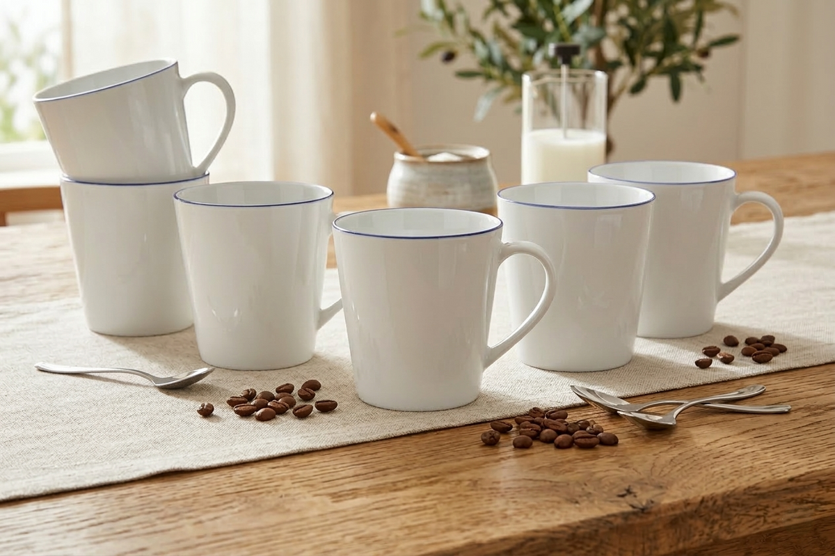 Blaurand Kaffeebecher konisch 0,25L