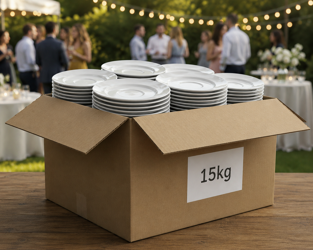 15 kg Untertassen als Poltergeschirr