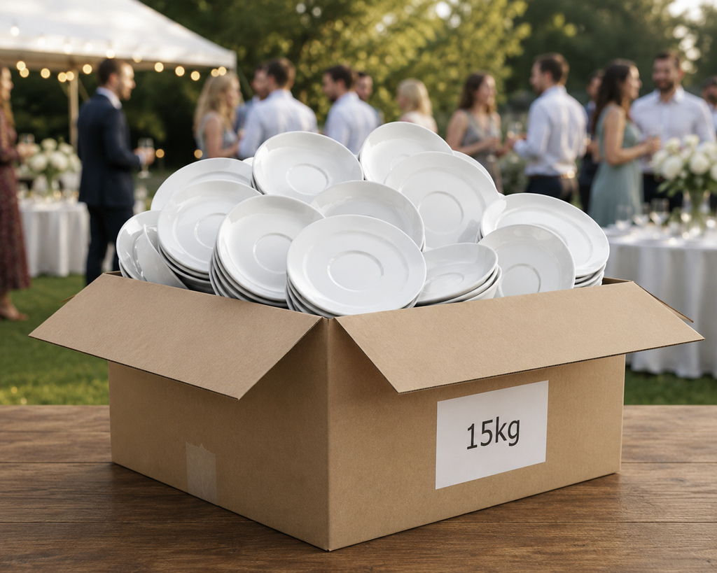 15 kg Untertassen als Poltergeschirr