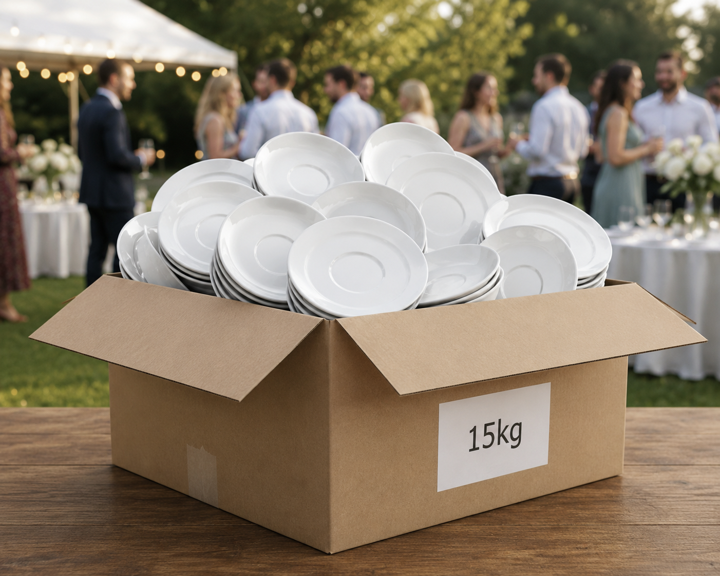 15 kg Untertassen als Poltergeschirr