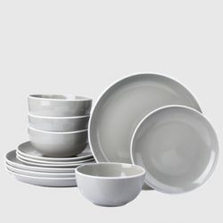 c15) HALO GREY - Kombiservice 12-teilig fr 4 Personen, Feinsteinzeug