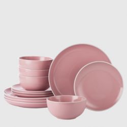 c17) HALO PINK - Kombiservice 12-teilig fr 4 Personen, Feinsteinzeug