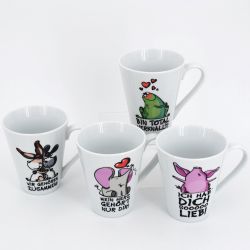 m3) TIERISCH - Kaffeebecher-Set 4-teilig