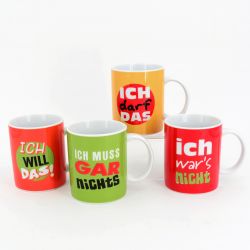 m3) MACHO SPRCHE - Kaffeebecher-Set 4-teilig