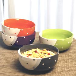 h99) DIP-GLAZE - Schalen-Set 4-teilig, Feinsteinzeug